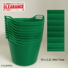 2.2 Litre Rainbow Mini-Tubs - Pack of 10 Green - SLIGHT SECONDS