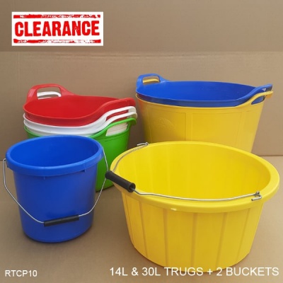 Assorted Mix of 14L/30L Trugs and 2 Buckets - SLIGHT SECONDS