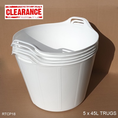 45 Litre Rainbow Trugs - WHITE - Pack of 5 SECONDS