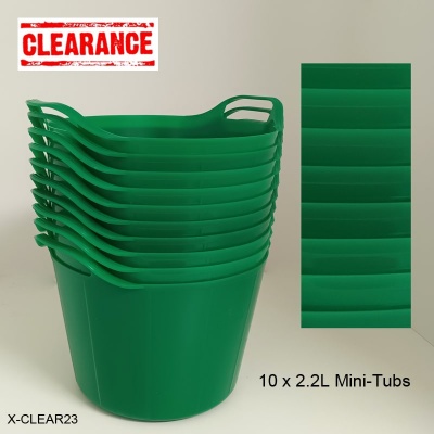 2.2 Litre Rainbow Mini-Tubs - Pack of 10 Green - SLIGHT SECONDS