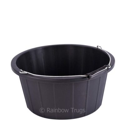 Coloured Shallow Feed Bucket - BLACK