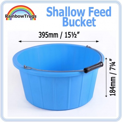 Coloured Shallow Feed Bucket - BLUE