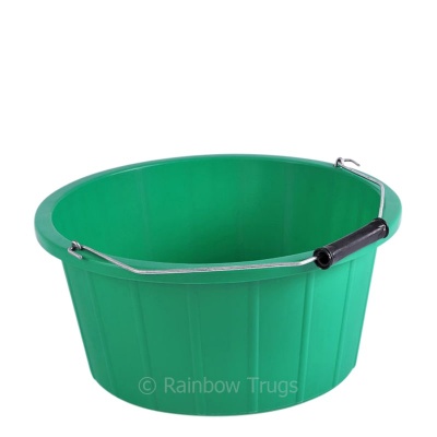 Coloured Shallow Feed Bucket - GREEN