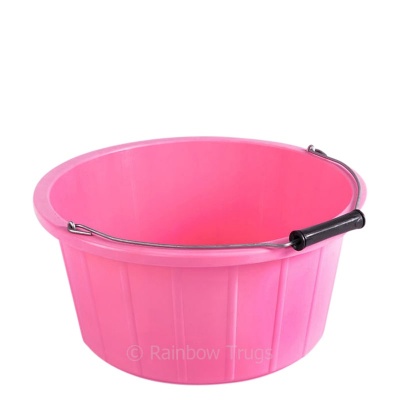 Coloured Shallow Feed Bucket - PINK